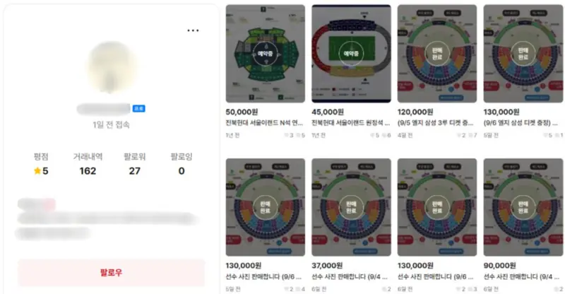 한 판매자가 사흘 동안 이어간 우회 거래 내역